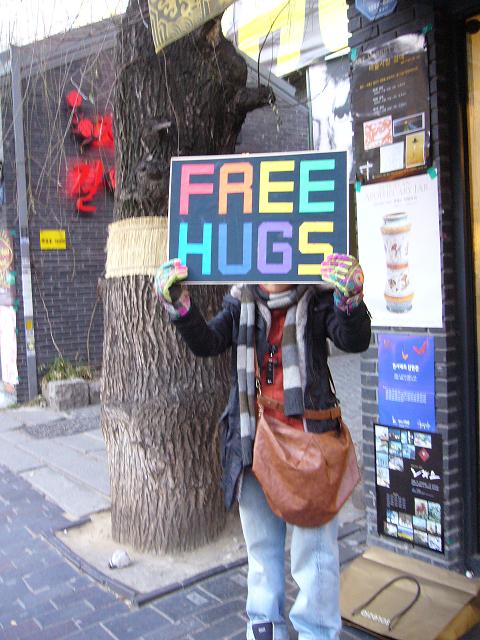 Free hugs at Insadong-gil, Insadong, Seoul